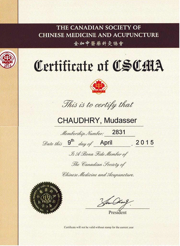 CHAUDHRY Mudasser Certificate